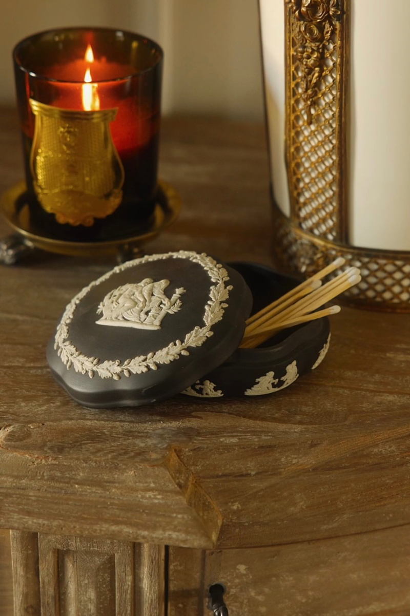 19th C. Black Wedgwood Lidded Box