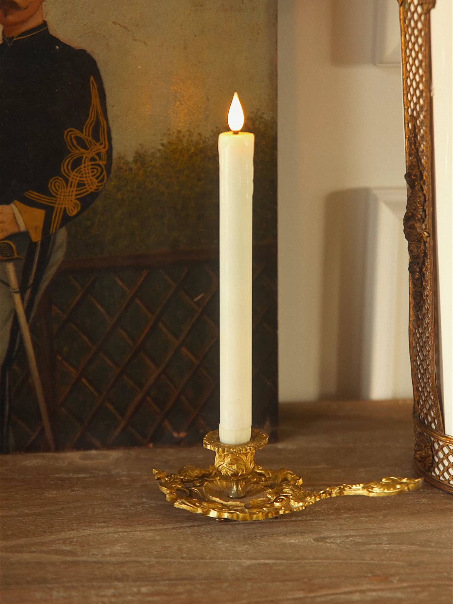 19th-Century French Gilt Bronze Rococo Chamberstick