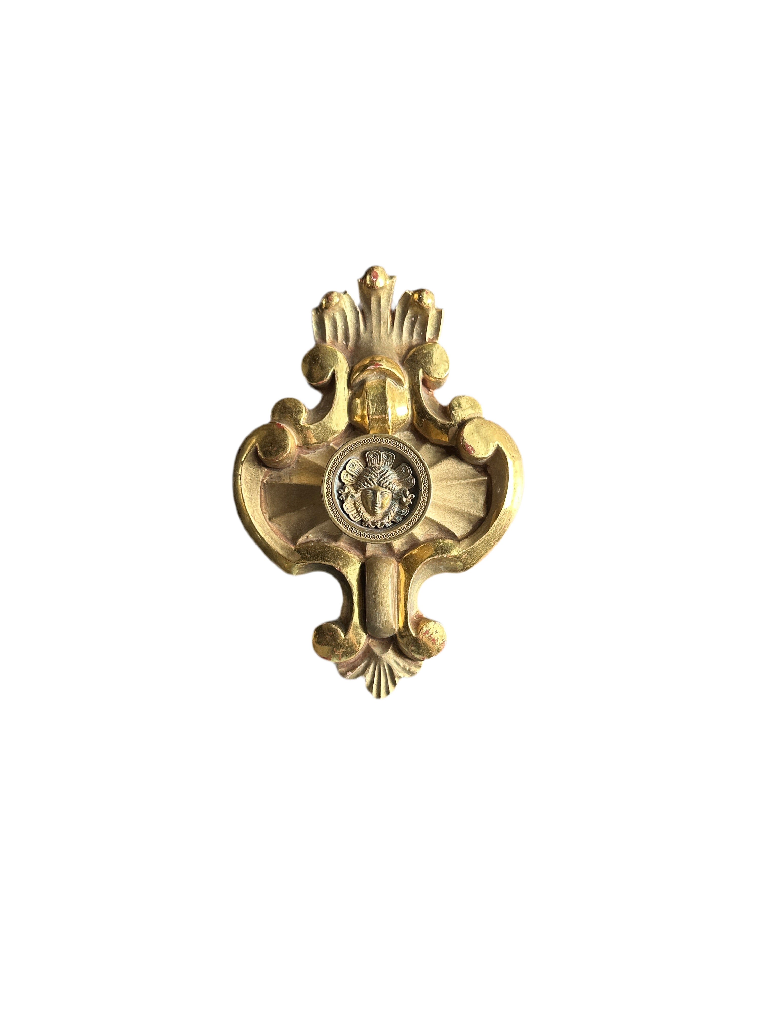 Giltwood Holy Water Font with Devotional Medallion C. 1930-1950