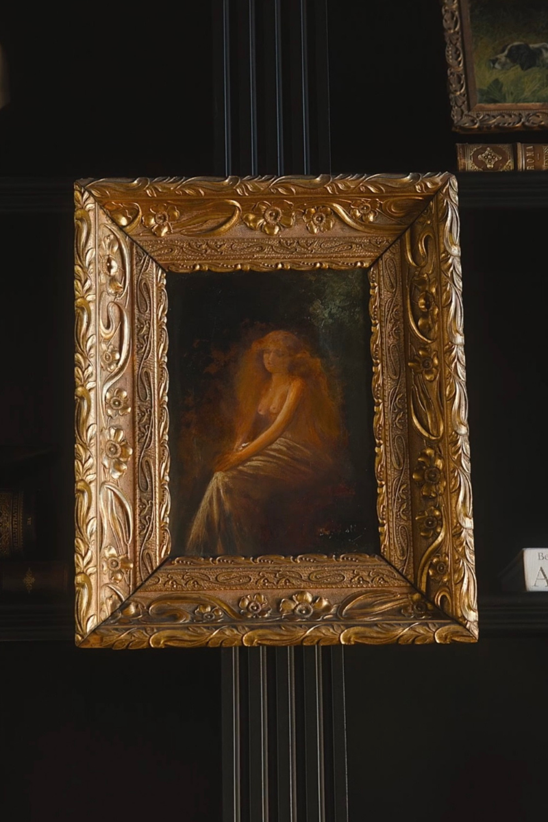 Late 19th-Century Seated Woman, Oil on Canvas - European School