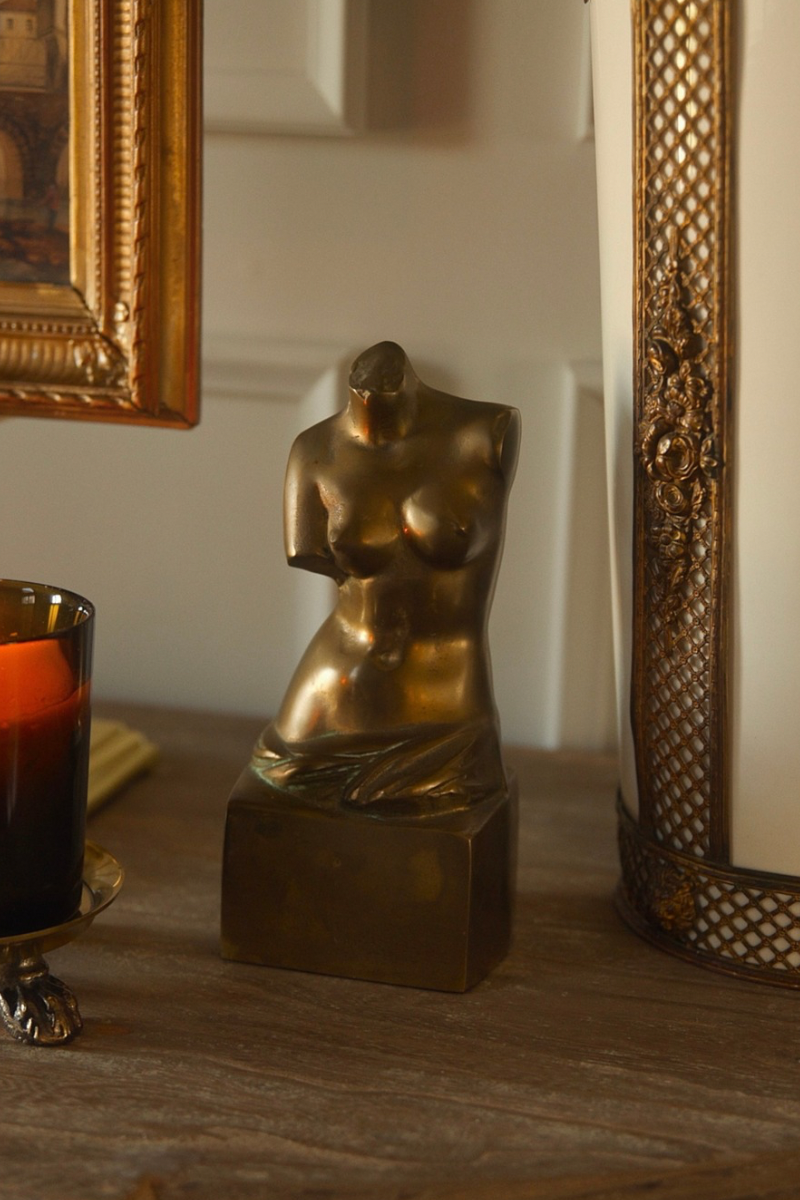 Mid-20th Century European Cast Bronze Female Torso Sculpture in the Classical Manner of the Venus de Milo