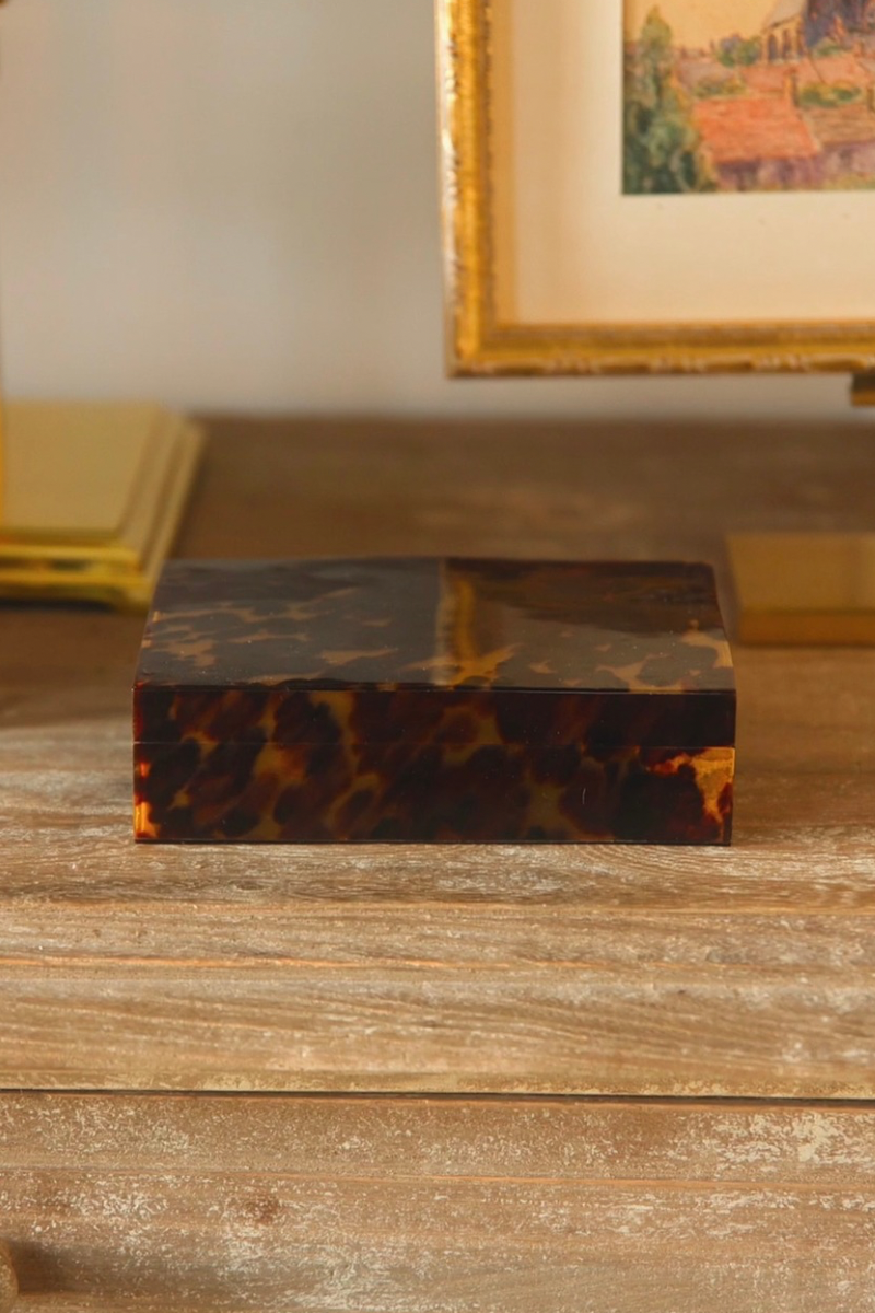 Faux Tortoiseshell Rectangular Box