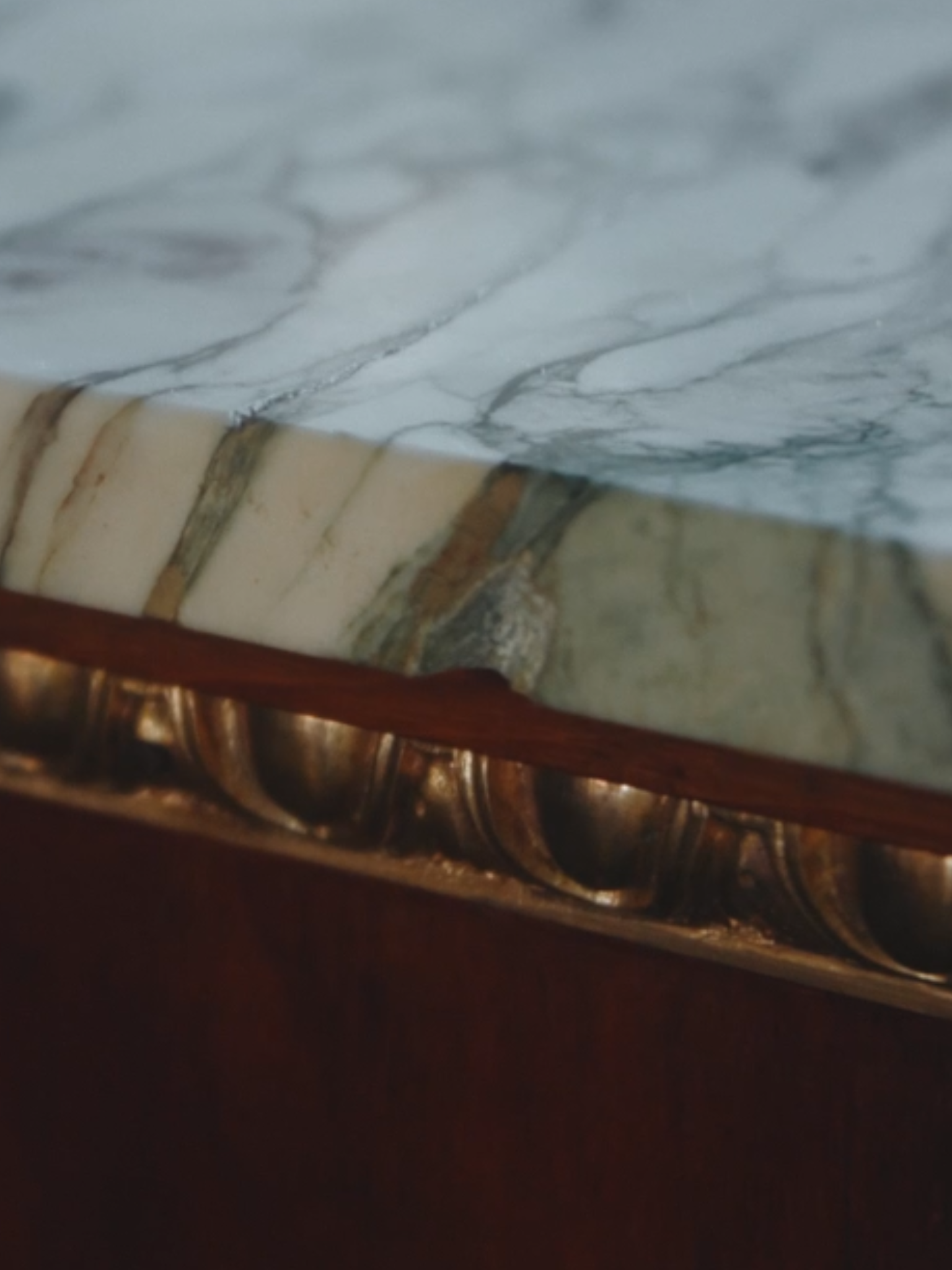 French Louis XVI Marble-Top Cabinet With Ormolu Mounts