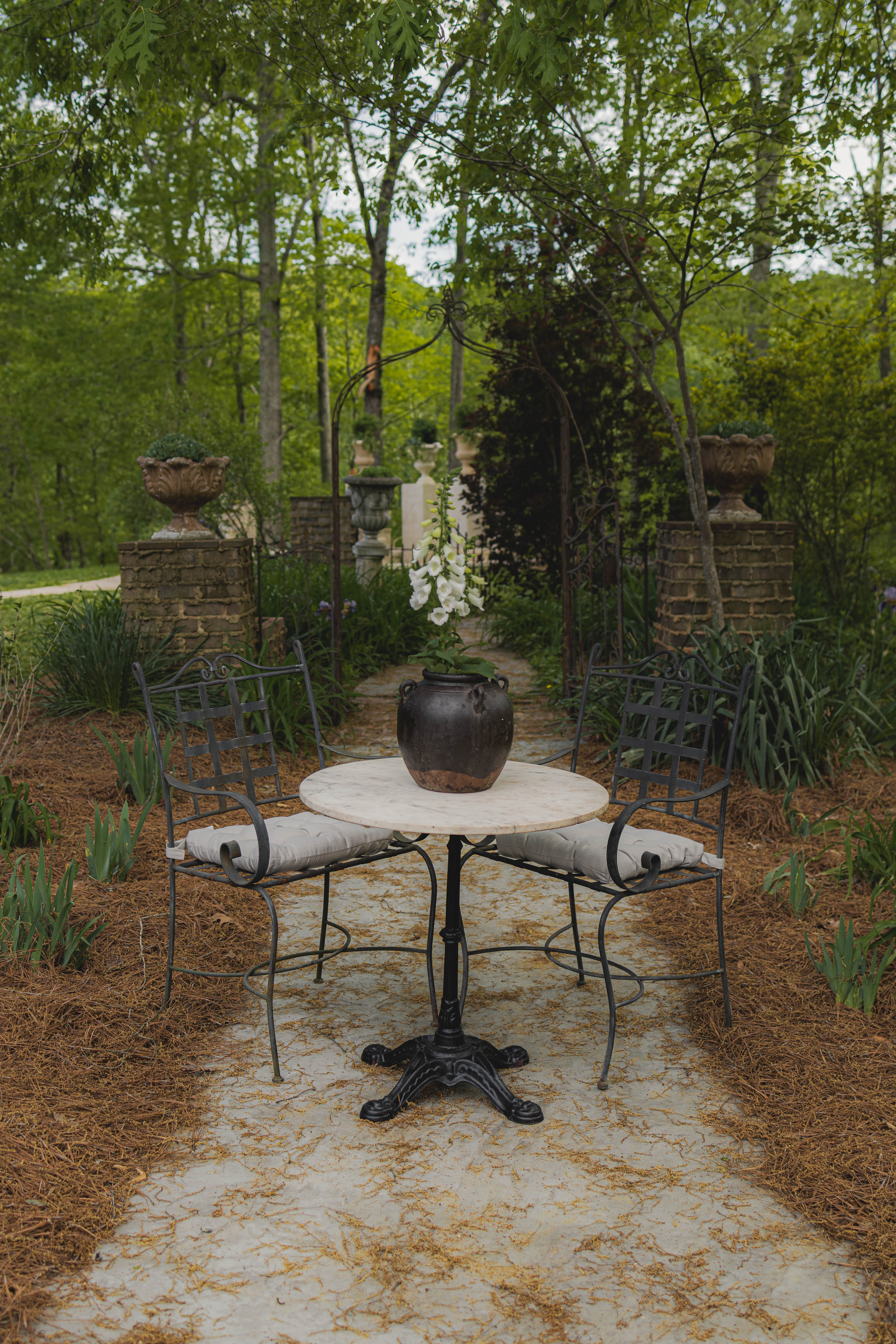 French Marble Top Bistro Table