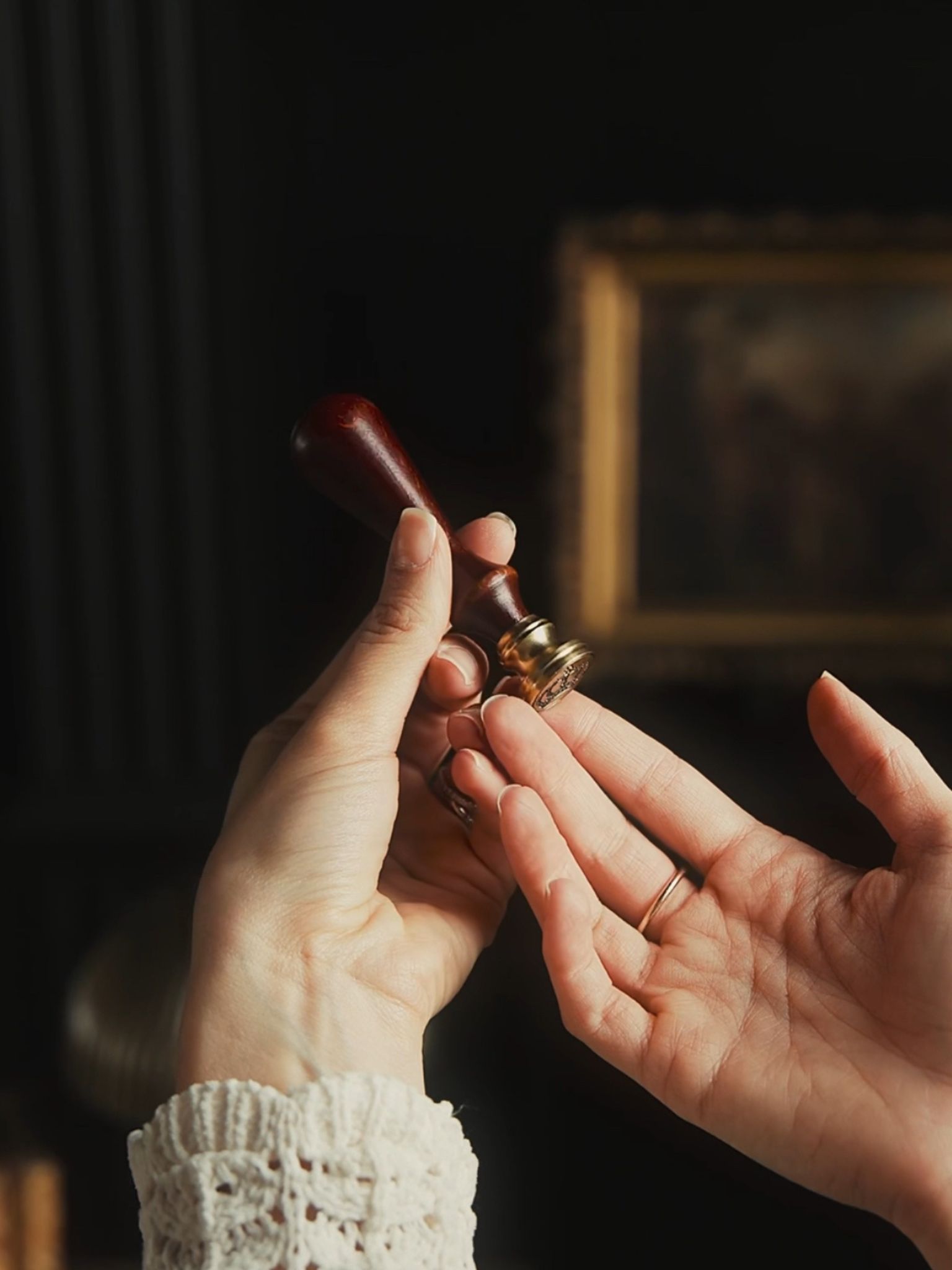 Crown Wax Seal with Wooden Handle