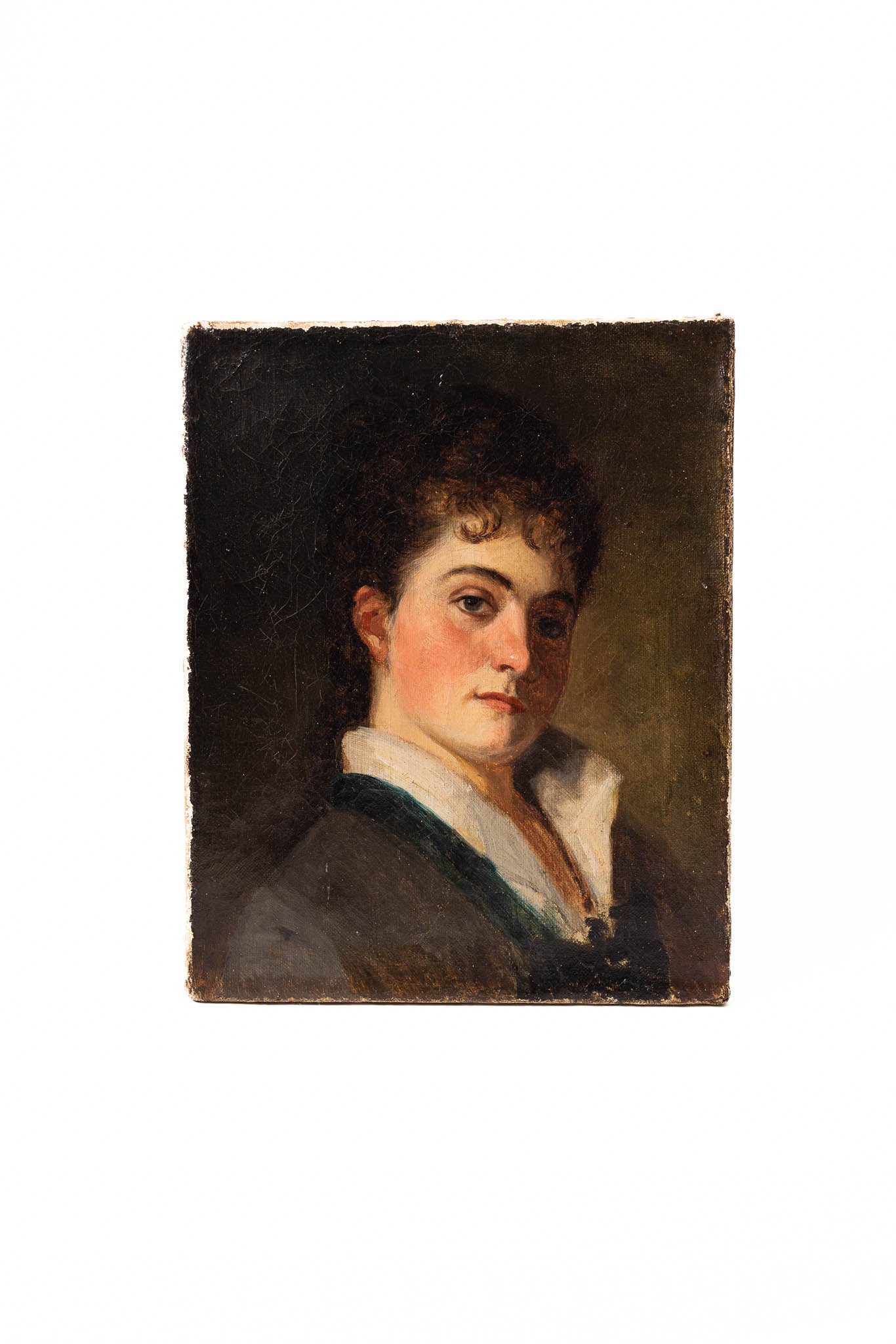 French Portrait of Young Boy - Early 19th Century Oil Canvas