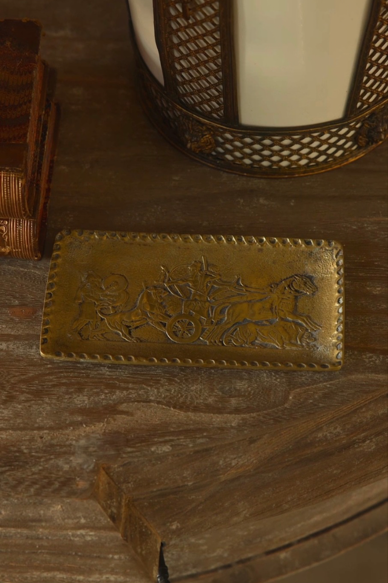 1950s French Max Le Verrier Bronze Chariot Vide-Poche Tray