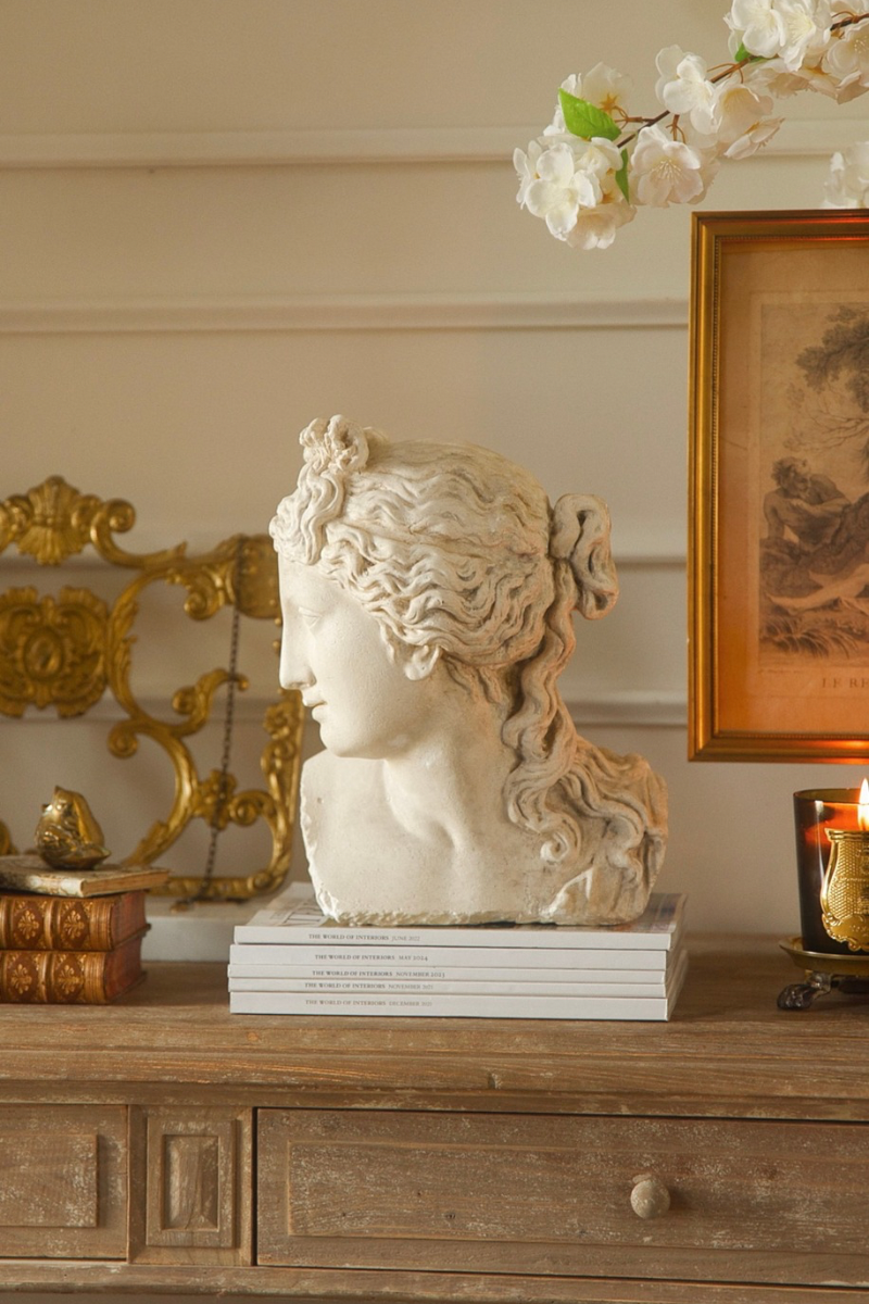 19th Century French Neoclassical Plaster Bust of a Classical Muse