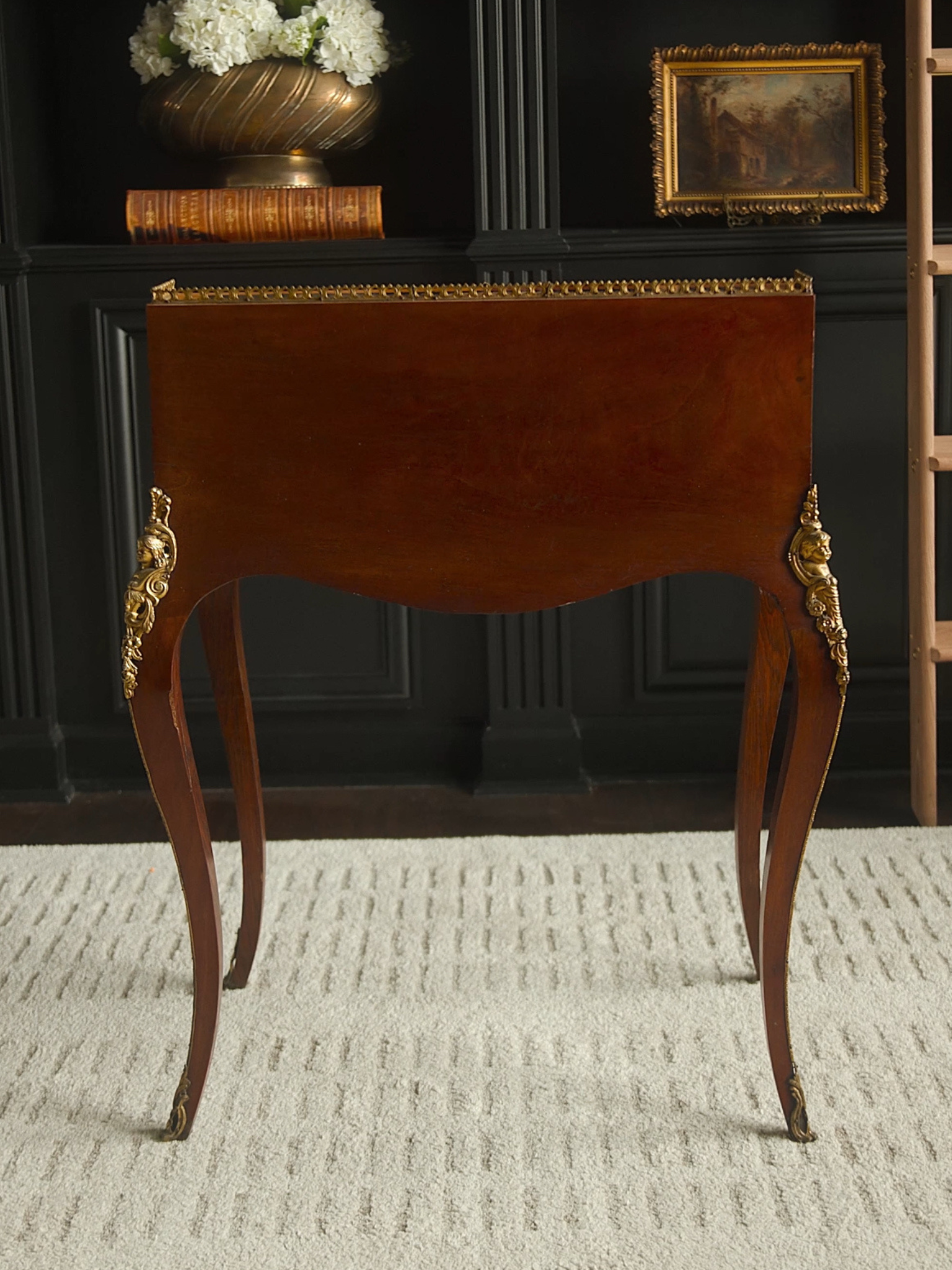Louis XV Style Marquetry Bureau de Dame by E. Quilet, Paris