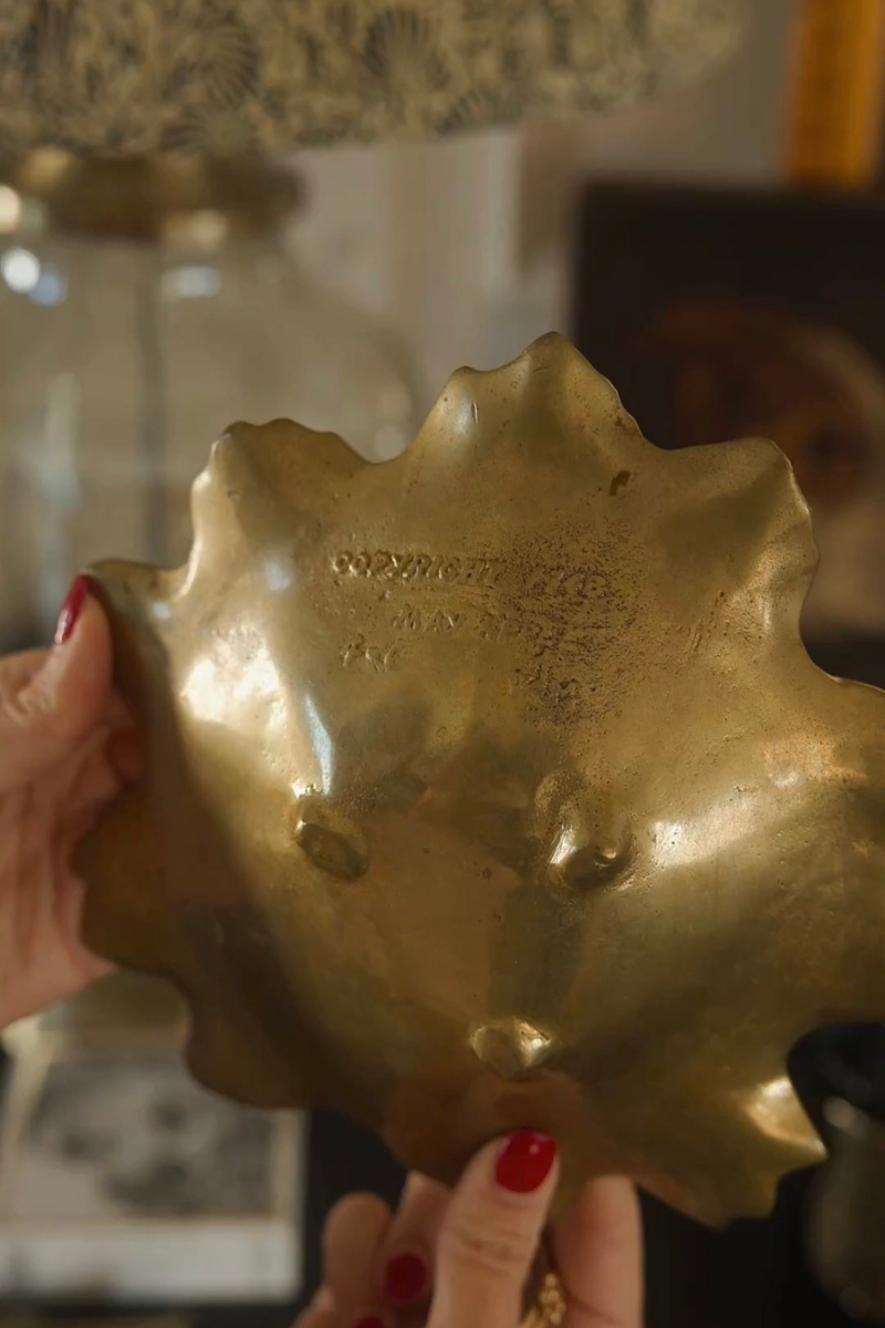 20th C. Italian Bronze Leaf Dish