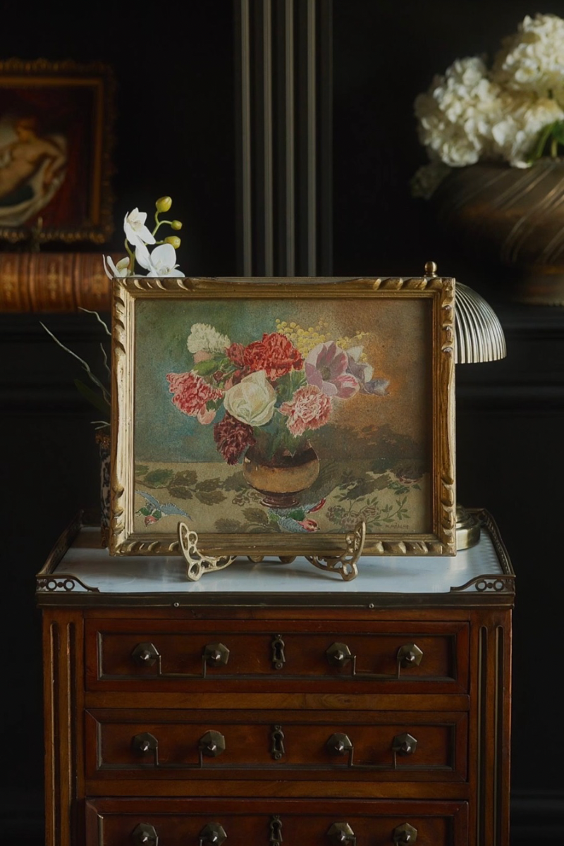 20th C. French Floral Watercolor