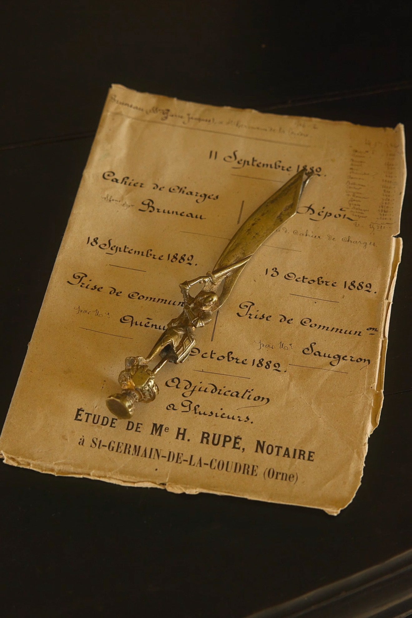 19th C. French Bronze Solider Letter Opener