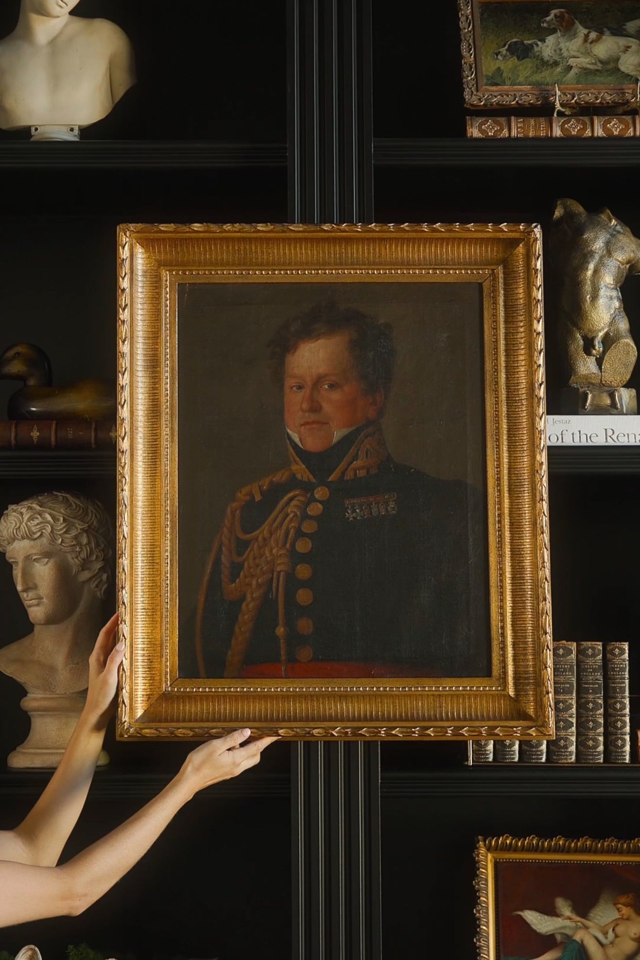 Early 19th C. French Military Officer Portrait - Oil on Canvas 1815-1830