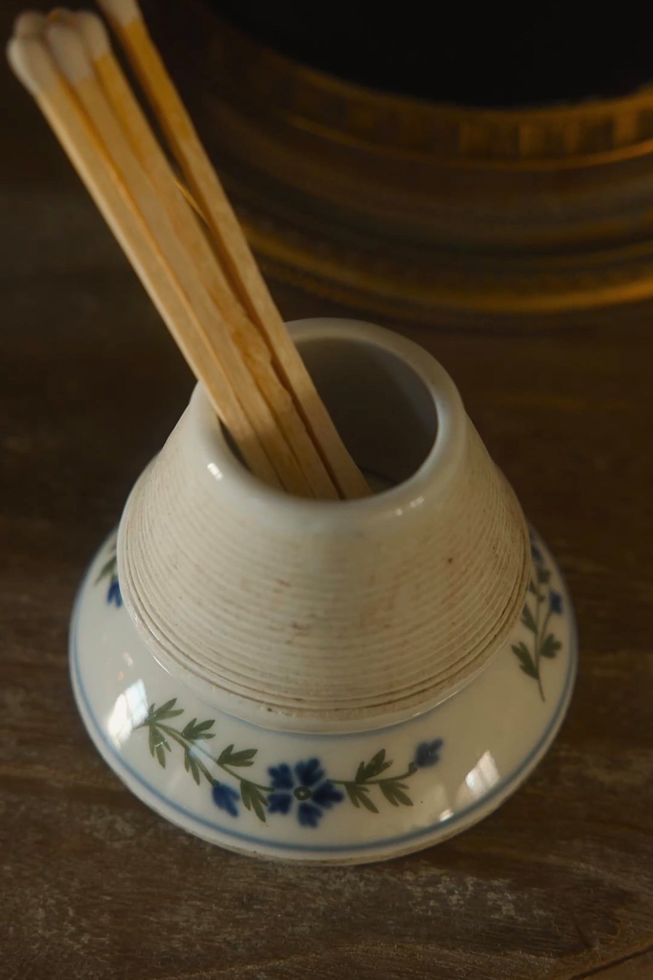 19th C. French Floral Painted Match Striker