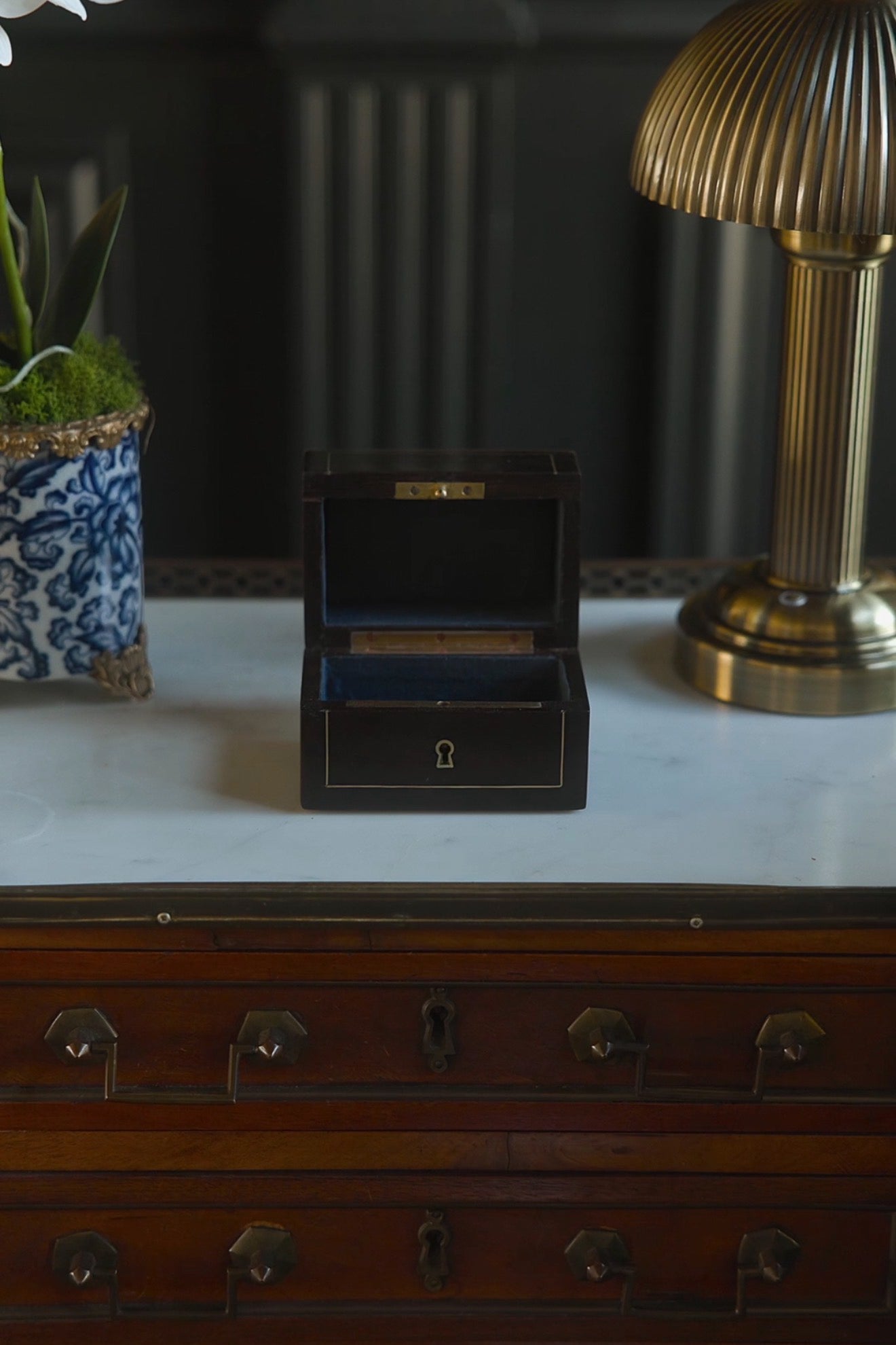 19th C. French Ebonized Jewelry Box