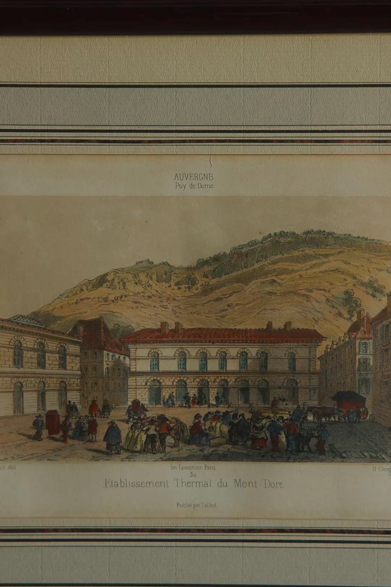 19th Century French Hand Colored View of Mont Dore - Auvergne