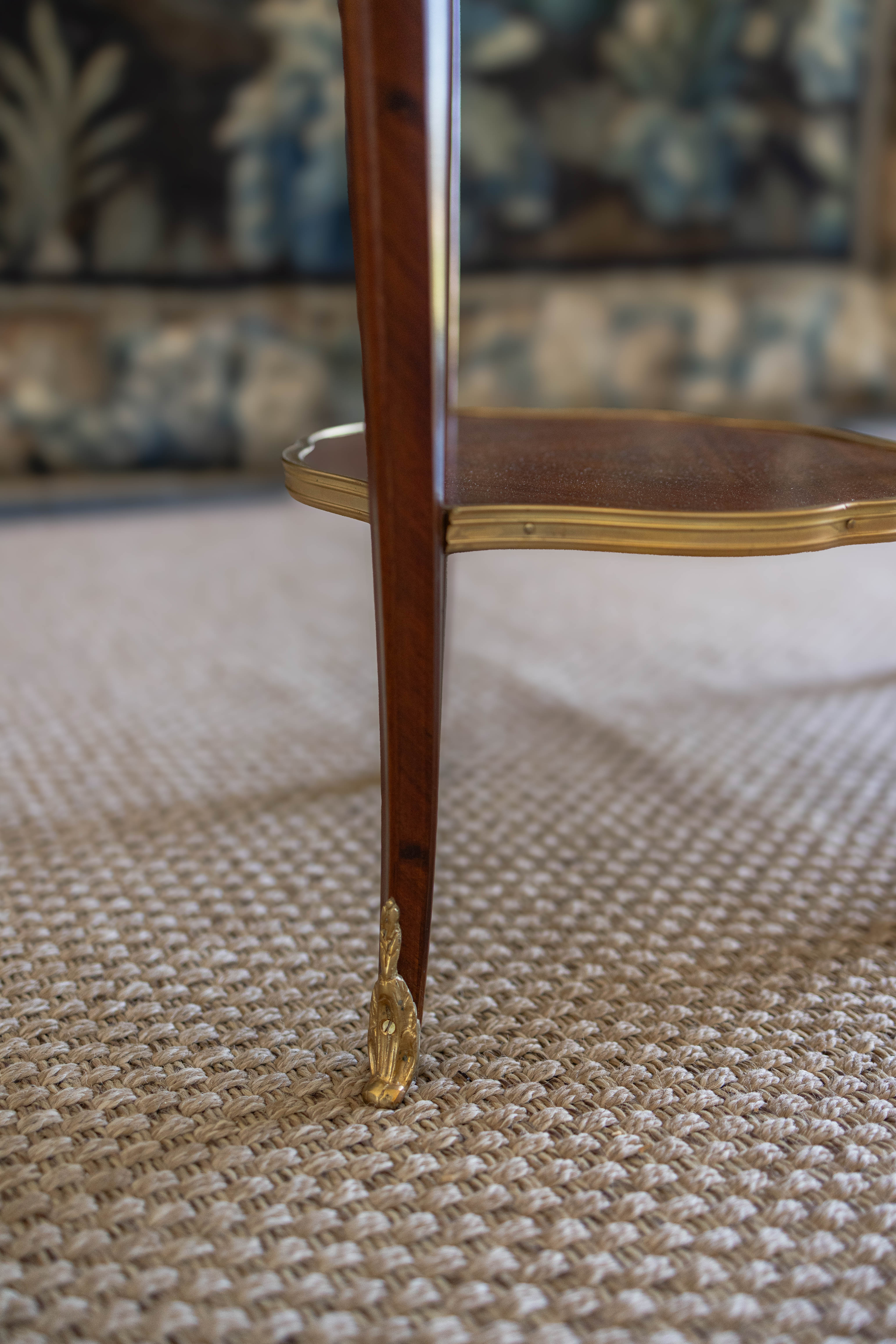 Pair of Louis XV–Style Ormolu-Mounted Marble-Top Pedestal Tables