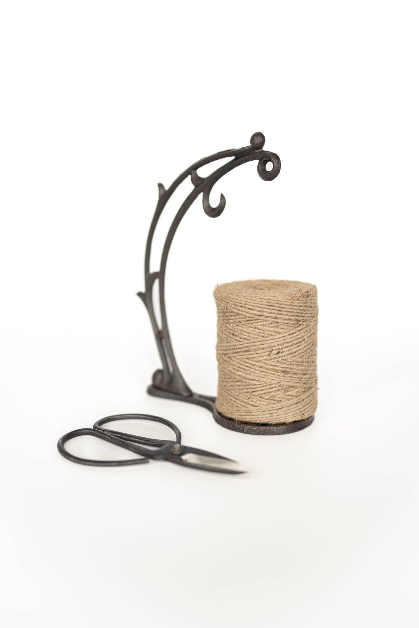 Antique Style Cast Metal Twine Holder with Cutters