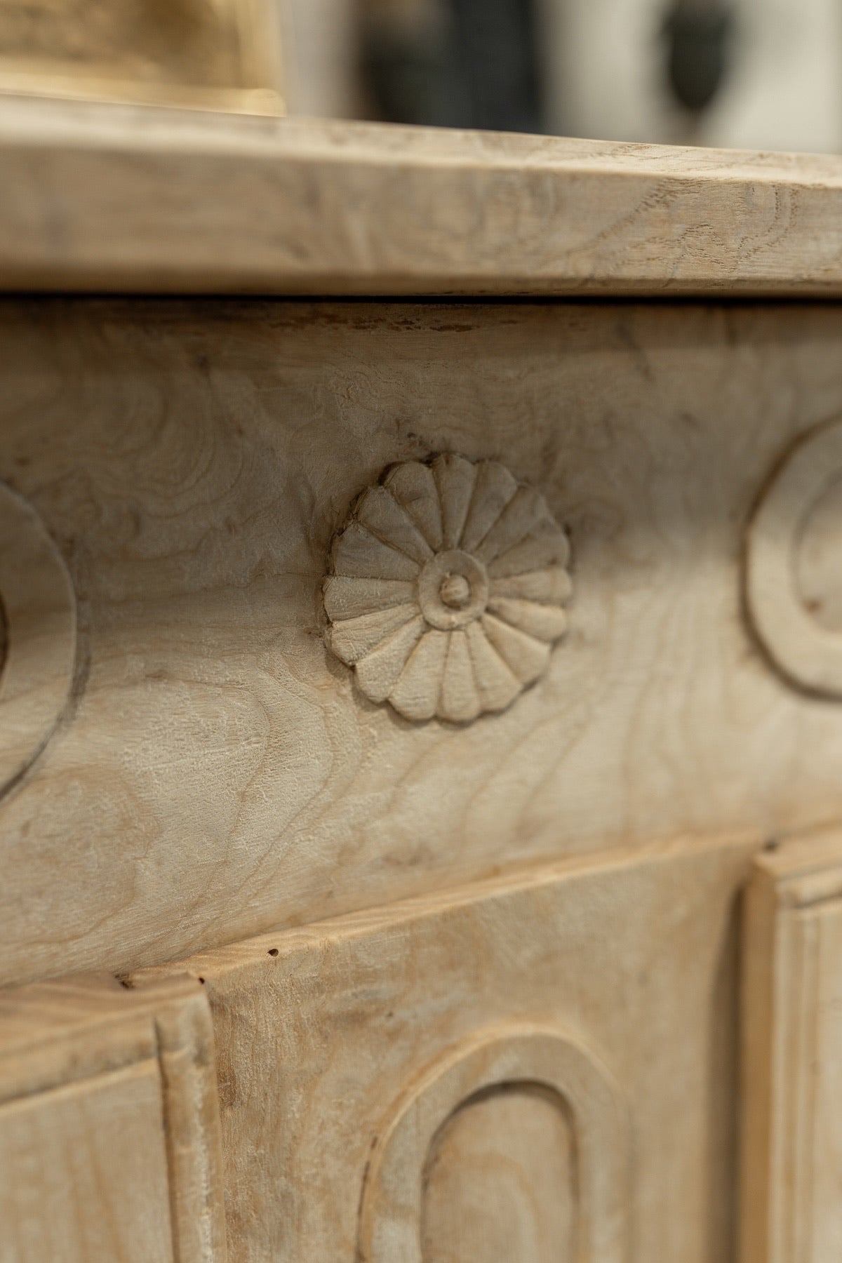 18th C. French Provincial Oak Buffet W. Hand Carved Doors & Iron Hardware