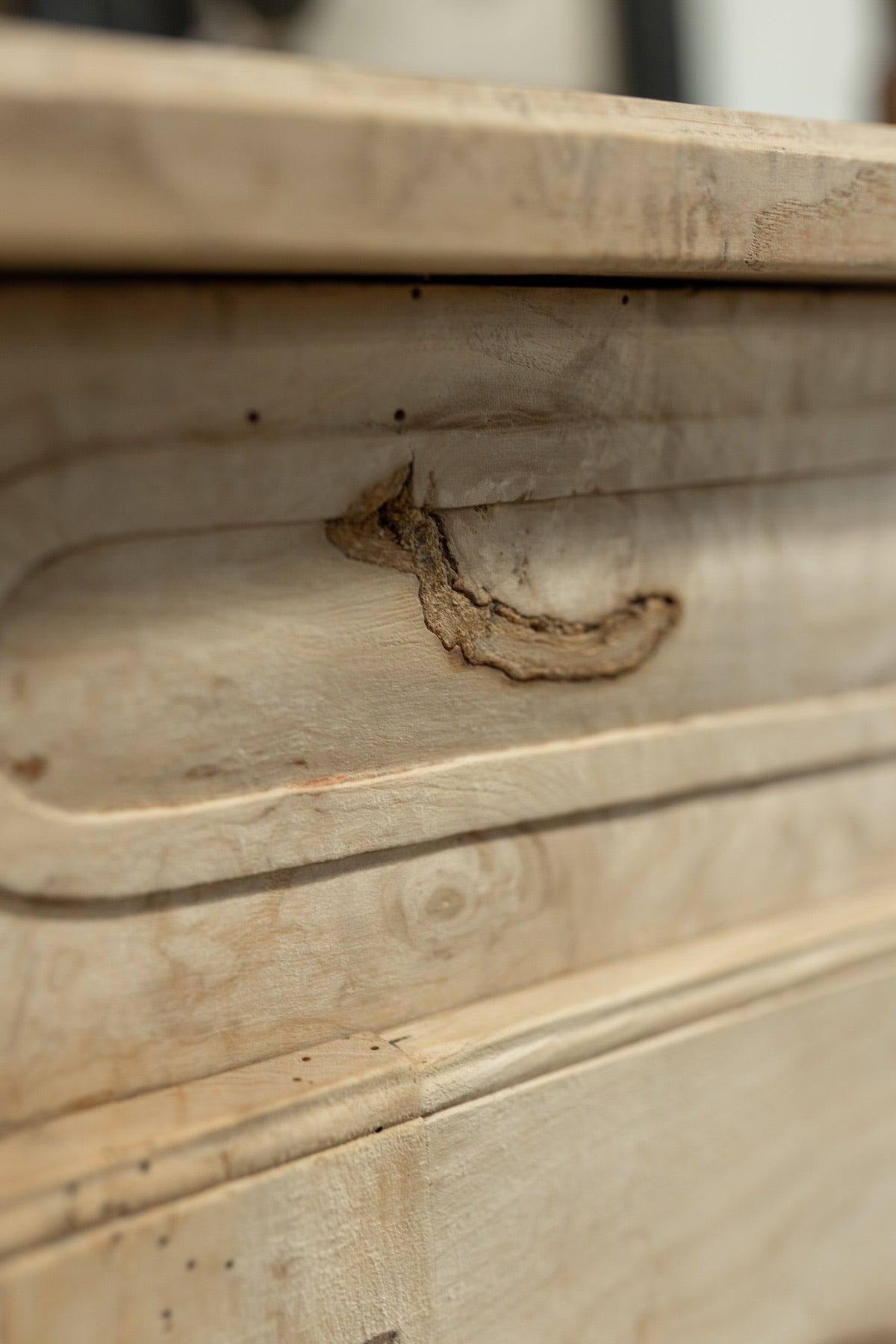 18th C. French Provincial Oak Buffet W. Hand Carved Doors & Iron Hardware