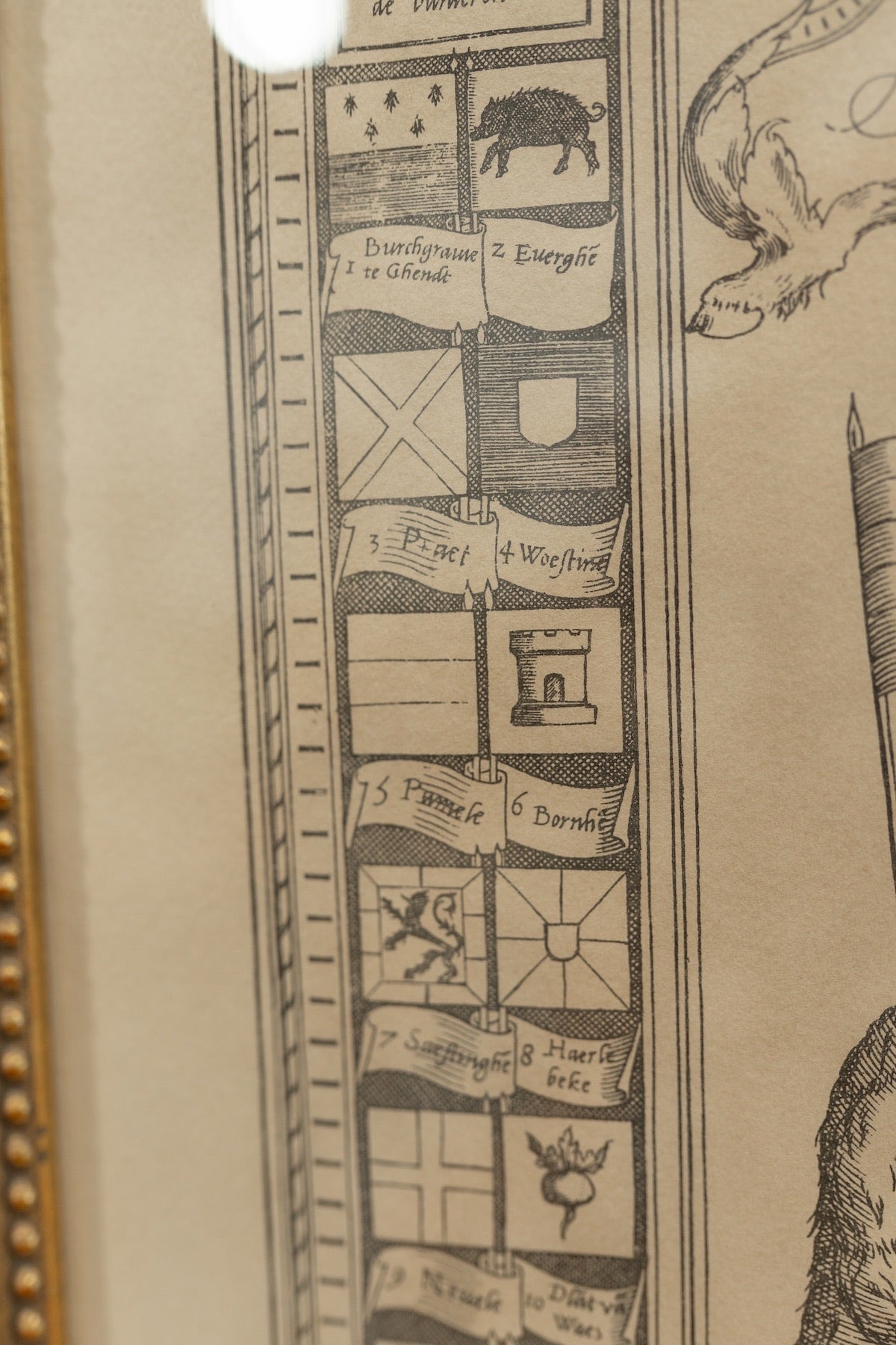 Antique Map of Flanders - Newly Framed