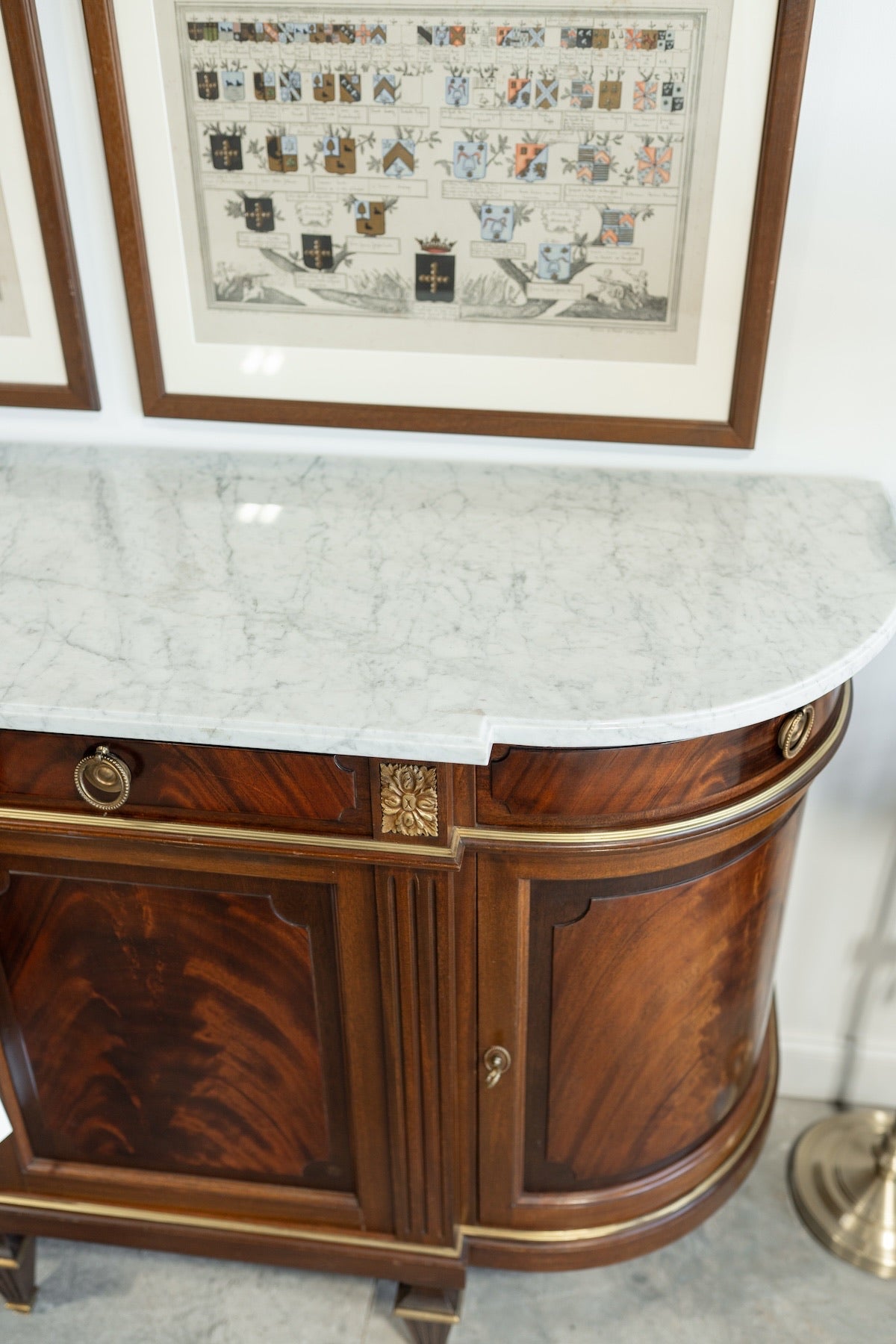 Monumental French Empire Revival Mahogany Marble-Top Buffet