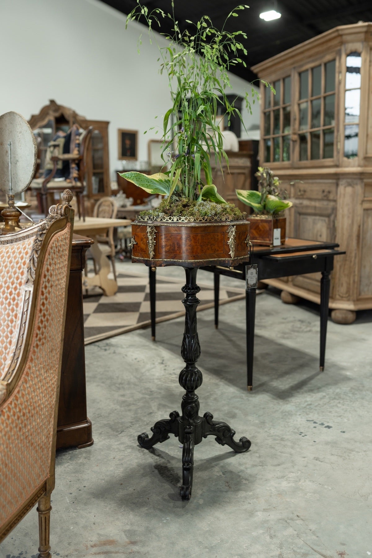 19th C. Napoleon III Walnut & Ebonized Jardinere Pedestal Stand