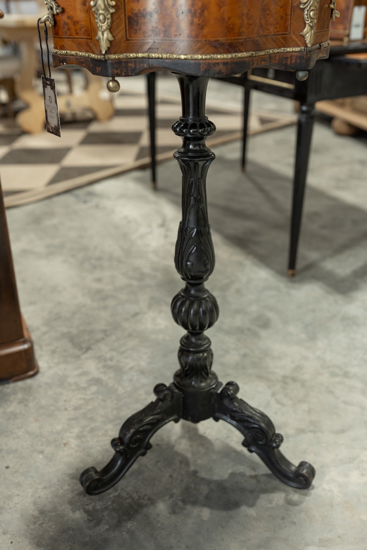 19th C. Napoleon III Walnut & Ebonized Jardinere Pedestal Stand