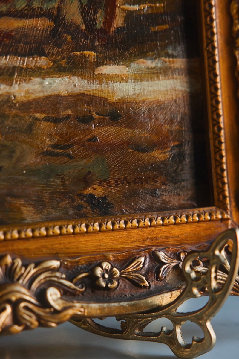 The Farmyard Cart — Signed Oil on Board