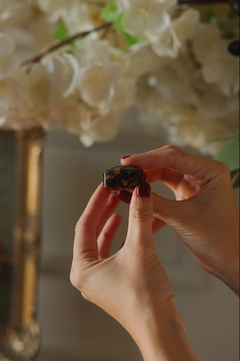 Petite Tortoiseshell Box with Silver-Plated Decorative Mount