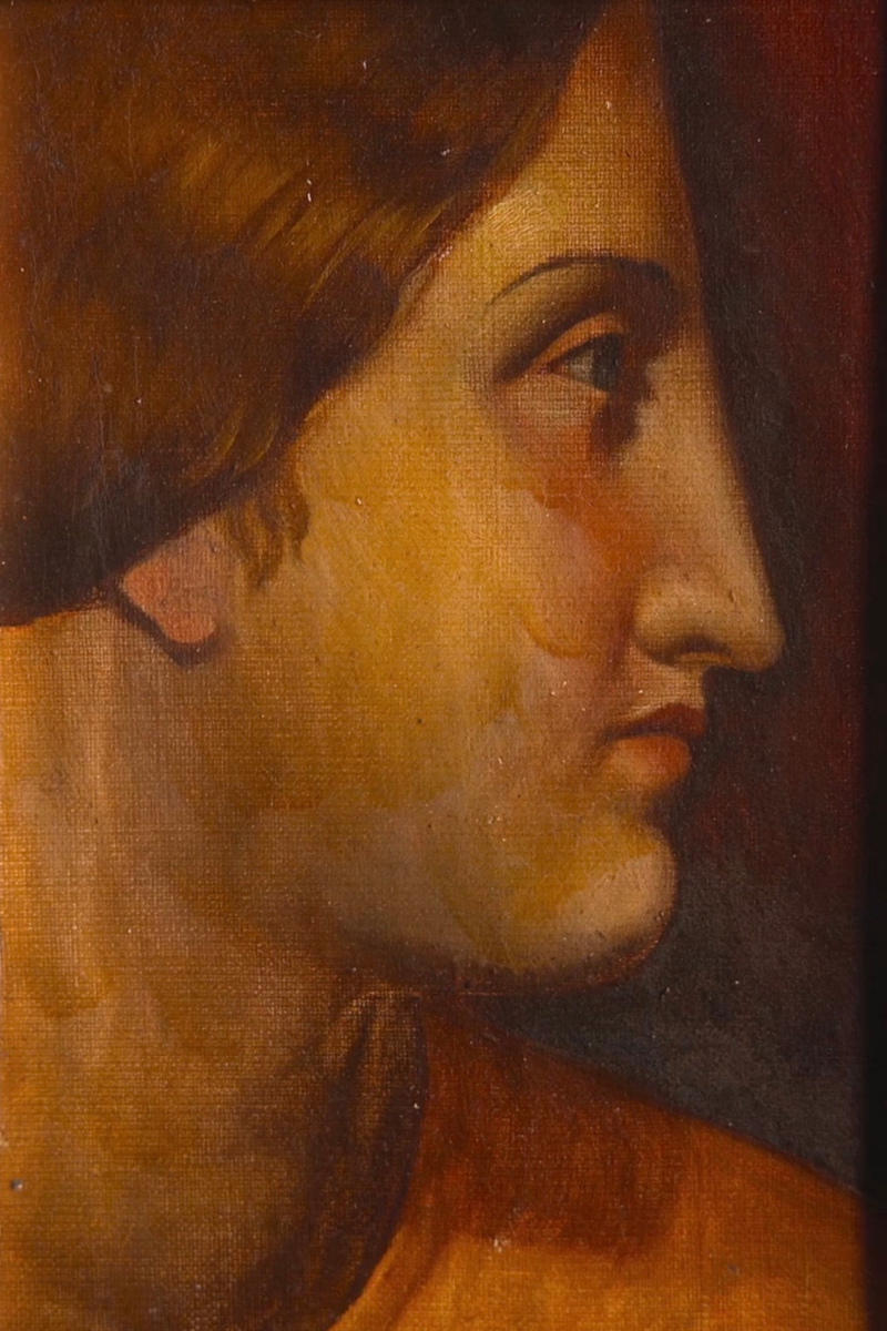 Classical Profile Study — Oil on Board