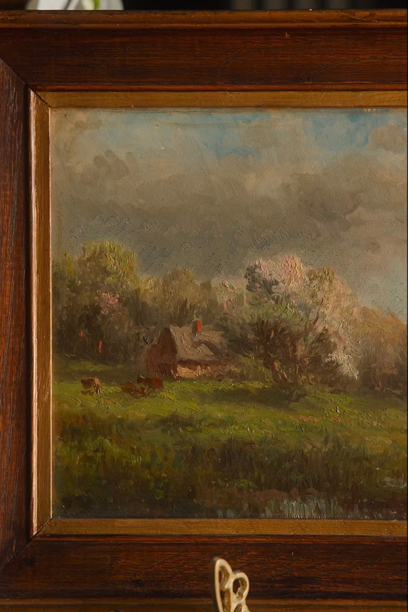 Cottage Among the Blossoms — Oil on Board