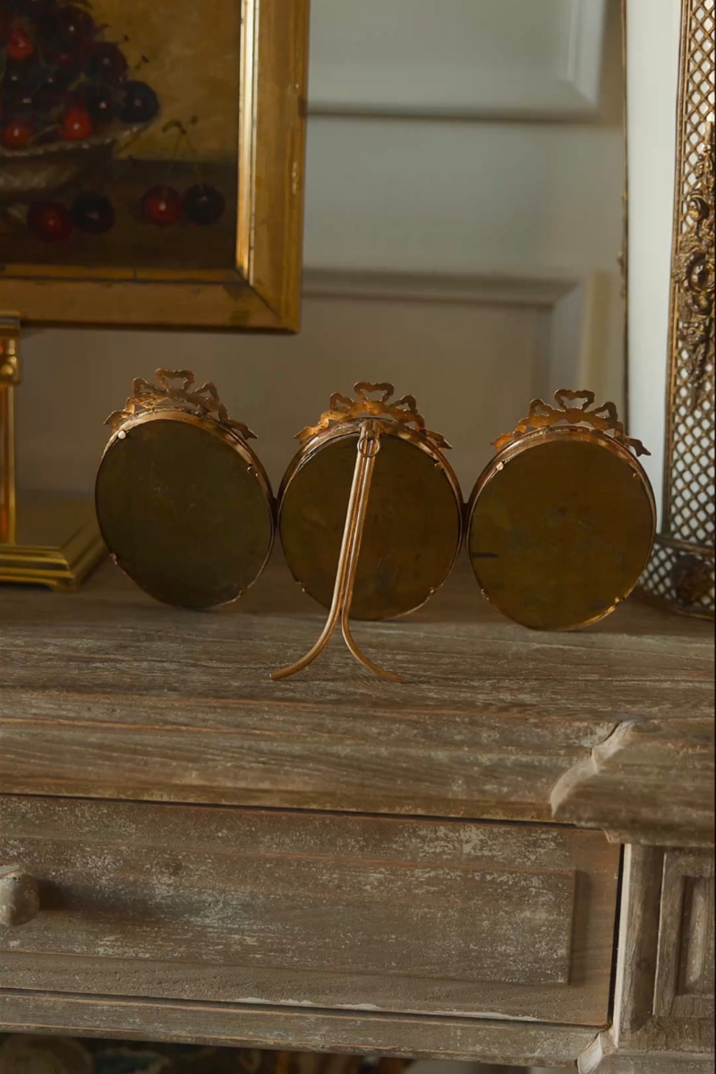 Louis XVI–Style Triple Oval Bronze Frame