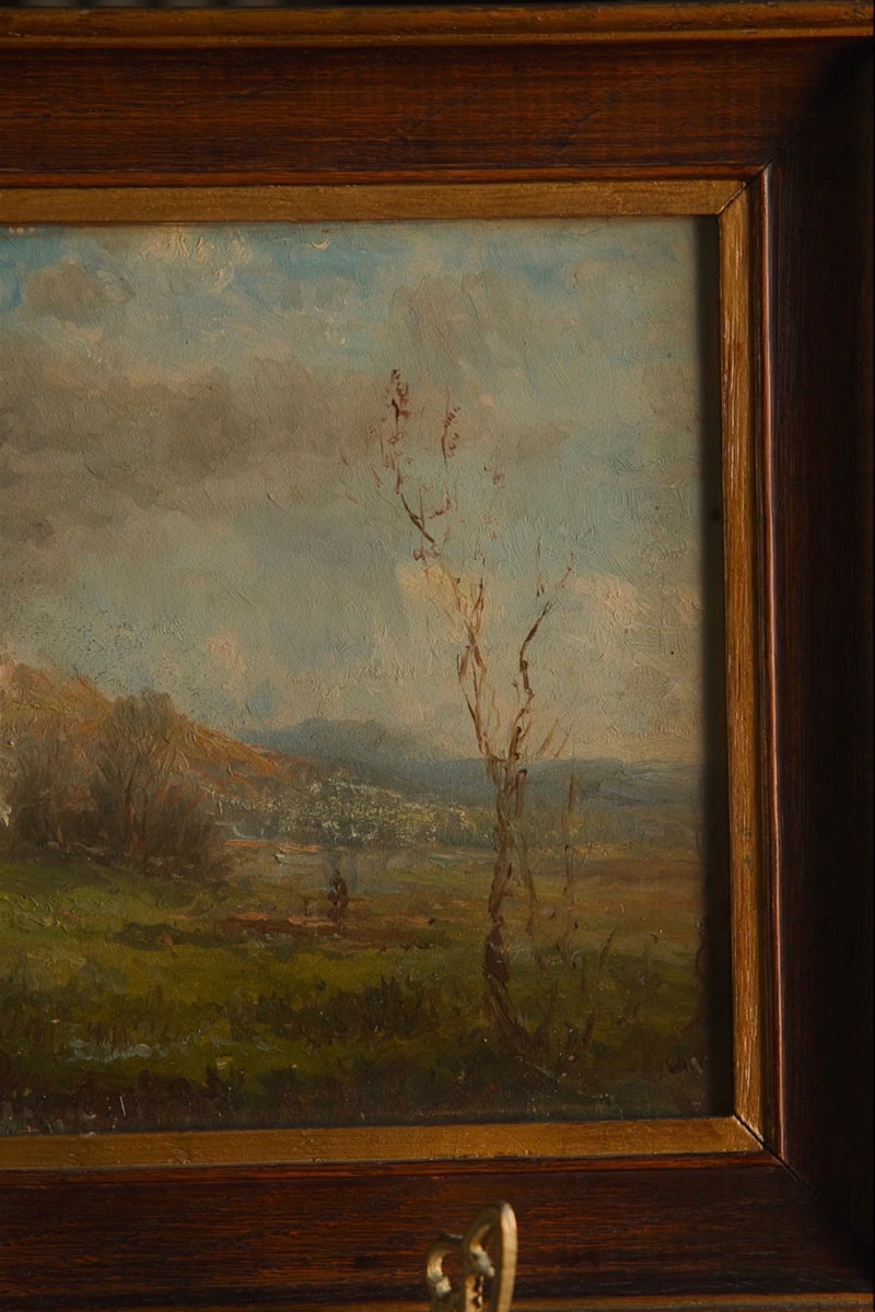 Cottage Among the Blossoms — Oil on Board