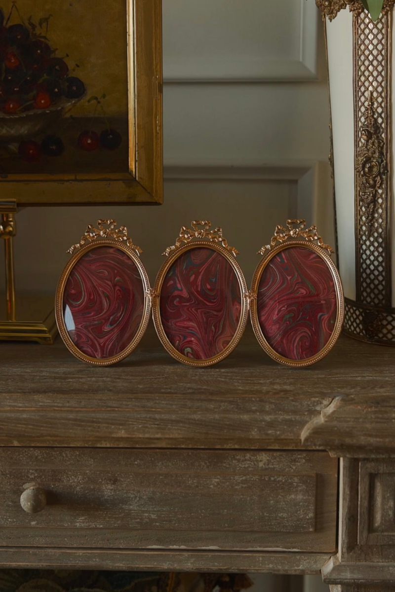Louis XVI–Style Triple Oval Bronze Frame