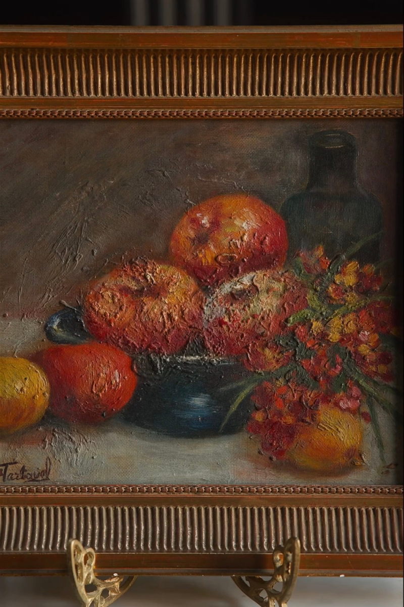 Autumn Table — Signed Fruit & Flower Still Life on Canvas