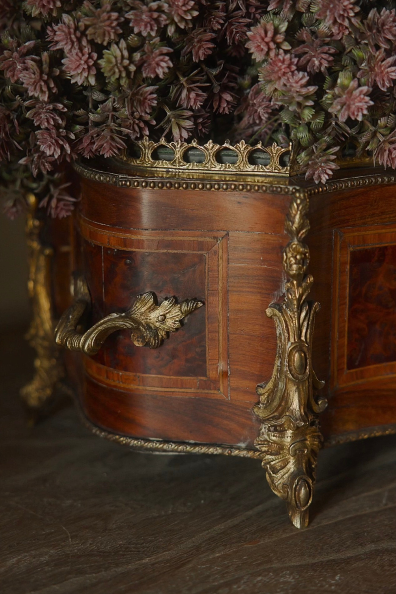 Napoleon III–Style Marquetry Jardinière with Bronze Mounts